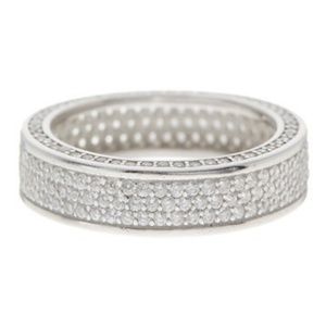 Savvy Cie Sterling Silver CZ Micro Pave Band Sz6.5